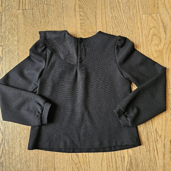 Abel & Lula black party Holidays top frill applique girls size 6 - Picture 2 of 5